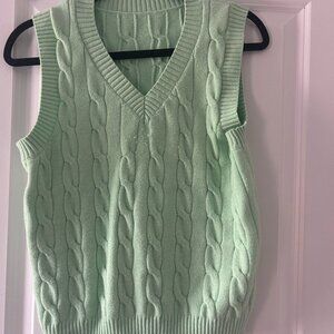 Sleeveless V-Neck Sweater Vest - Medium